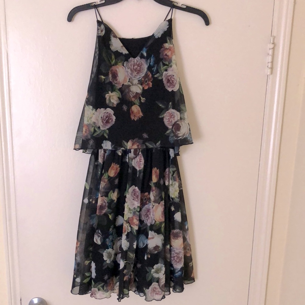 Black floral dress size 6 by asos